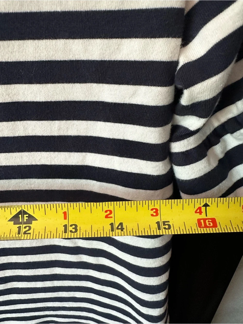 J. Crew blue & White Striped Short Sleeve Ruffle-Sleeve Tee